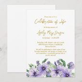 Viola levensviering funeral kaart (Voorkant / Achterkant)