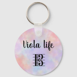 Viola Life Alto Clef Paarse Roze Blauwgroen Waterv Sleutelhanger