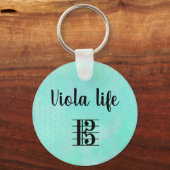 Viola Life Alto Clef Paarse Roze Blauwgroen Waterv Sleutelhanger (Achterkant)