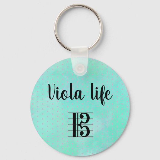 Viola Life Alto Clef Paarse Roze Blauwgroen Waterv Sleutelhanger (Achterkant)
