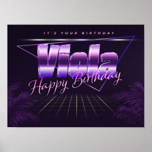 Viola Name Vorname retro Poster Geburtstag