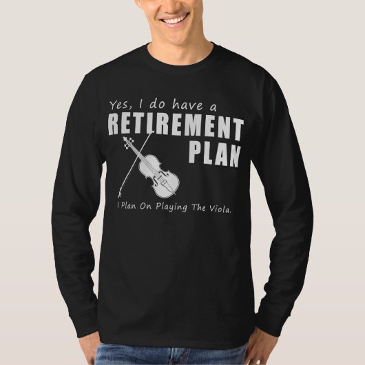 Viola-net Retirement Melodies: Grappig T-Shirt Des (Voorkant)