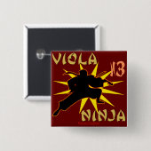 Viola Ninja Vierkante Button 5,1 Cm (Voorkant /achterkant)