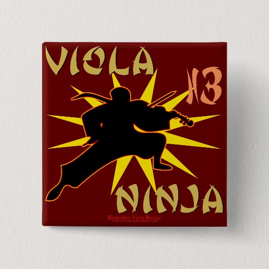 Viola Ninja Vierkante Button 5,1 Cm (Voorkant)