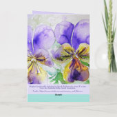 Viola Pansy Waterverf Floral Painting Paarse Card Kaart (Achterkant)