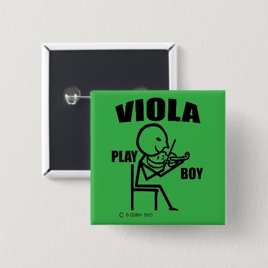 Viola Play Boy Vierkante Button 5,1 Cm (Voorkant /achterkant)