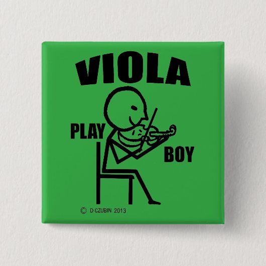 Viola Play Boy Vierkante Button 5,1 Cm (Voorkant)