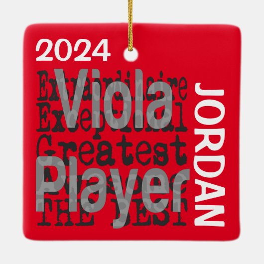 Viola Player Extraordinaire CUSTOM Keramisch Ornament (Achterkant)