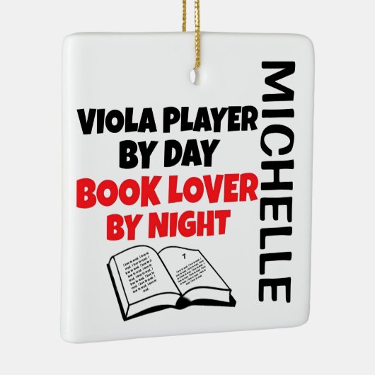 Viola Player houdt van het lezen van KLANT Keramisch Ornament (Rechts)