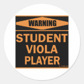 Viola Player Ronde Sticker (Voorkant)