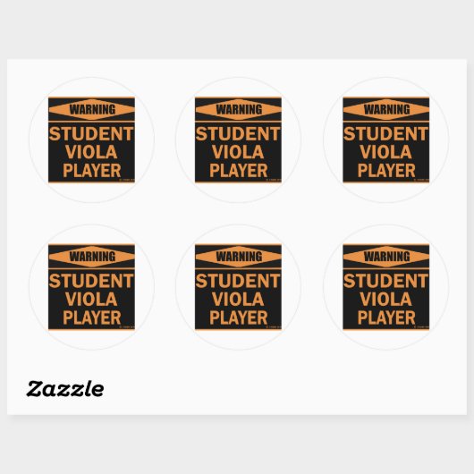 Viola Player Ronde Sticker (Vel)