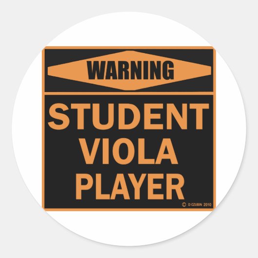 Viola Player Ronde Sticker (Voorkant)