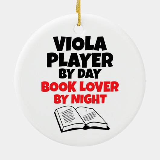 Viola Player van Day Book Lover by Night Keramisch Ornament (Achterkant)