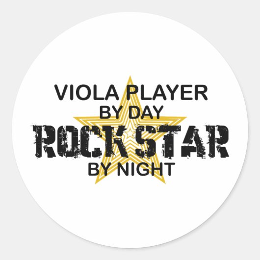 Viola Rock Star by Night Ronde Sticker (Voorkant)