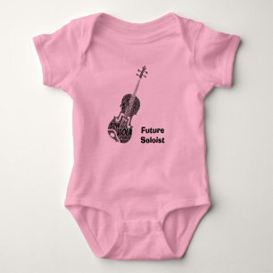 Viola Shaped Word Art Zwart Tekst Romper