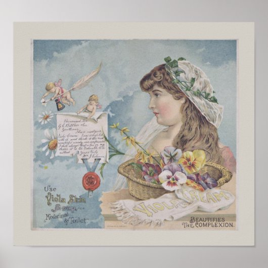 Viola Skin Soap Soap Vintage Poster (Voorkant)