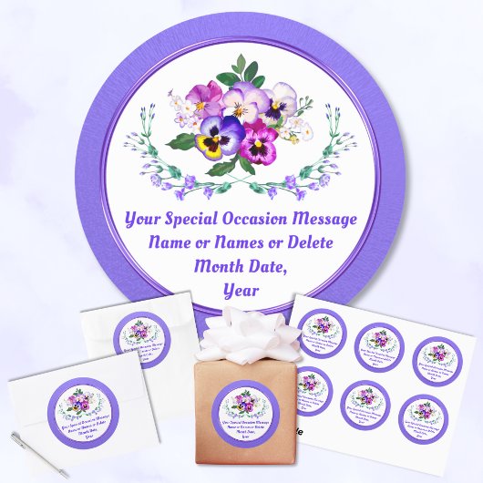 Viola Stickers voor Verjaardag, Jubileum, Trouwdag