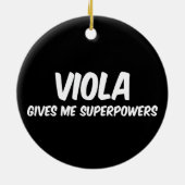 Viola Supergrootmachten Funny Superheld Music Keramisch Ornament (Achterkant)
