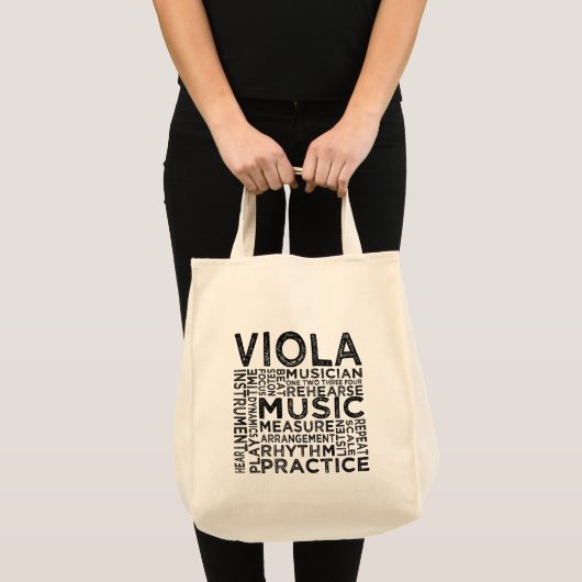 Viola Typografie Tote Bag (Voorkant (product))