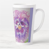 Viola Viola Bloem Waterverf Bloemig Paars Kunst Latte Mok (Rechts)