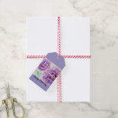 Viola Viola's Bloem Waterverf Bloemig Paars Kunst Cadeaulabel (Met Touw)