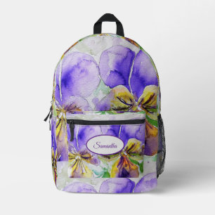 Viola Violas Paarse Waterverf meisjes rugzak