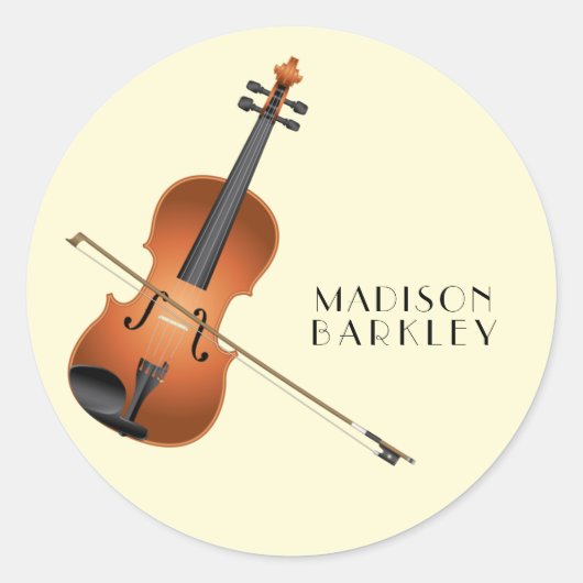 Viola Violin Music Teacher Musician Ronde Sticker (Voorkant)