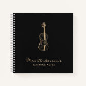 Viola Viool Docent Zwart Muziek Elegant Notitieboek (Voorkant)