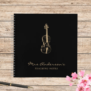 Viola Viool Docent Zwart Muziek Elegant Notitieboek