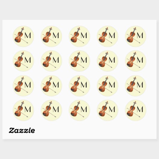 Viola viool muziekleraar ronde sticker (Vel)