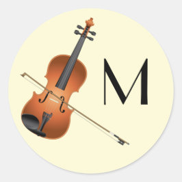 Viola viool muziekleraar ronde sticker