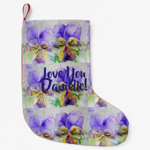 Viola Waterverf Flowers Floral houdt van je stoppe Kleine Kerstsok