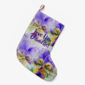 Viola Waterverf Flowers Floral houdt van je stoppe Kleine Kerstsok (Voorkant (Hangend))