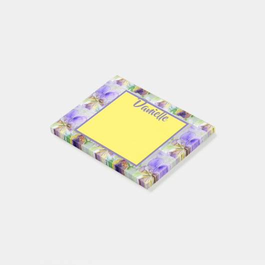 Viola Waterverf Kunst Vrouwen Naam Post It Notes (Schuin)