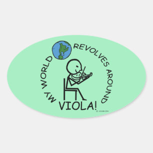 Viola - World revolves rond ovaal sticker