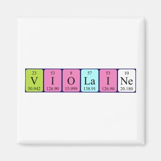 Violaine periodieke tabelnaam magneet (Voorkant)