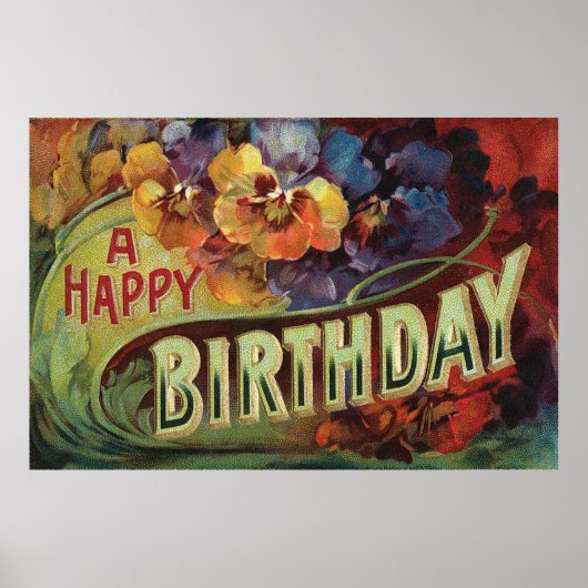 Violas Driehoornig Viooltje Regenboog Bloemen Bloe Poster (Voorkant)