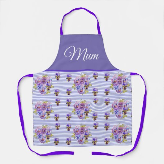 Violas Floral Paars Viola Violet Pattern Mum Apro Schort (Voorkant)