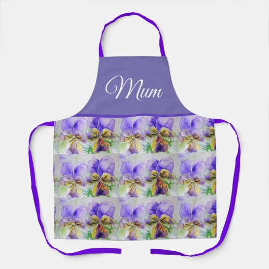 Violas Floral Paars Viola Violet Pattern Mum Schort (Voorkant)