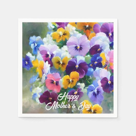 Violas Gelukkige Moederdag Servet (Voorkant)