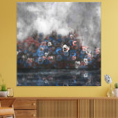 "Violas In De Mist" 100 cm x 100 cm Canvas Afdruk (Insitu (Woonkamer))