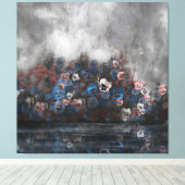 "Violas In De Mist" 100 cm x 100 cm Canvas Afdruk (Insitu (Houten vloer))
