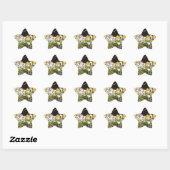 Violas In Een Stenen Bak. Ster Sticker (Vel)