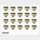 Violas in een stenen trog. hart sticker (Vel)