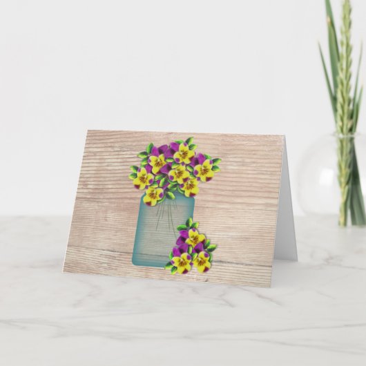 Violas Large Font Easter Kaart (Voorkant)