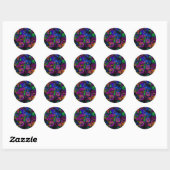 Violen [abstract 2] ronde sticker (Vel)