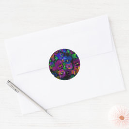 Violen [abstract 2] ronde sticker