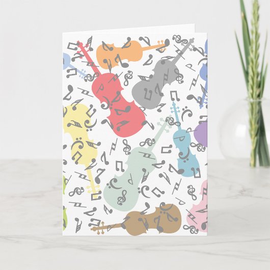 violen en muzieknoten kaart