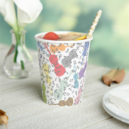 violen en muzieknoten papieren bekers