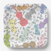 violen en muzieknoten papieren bordje (Voorkant)